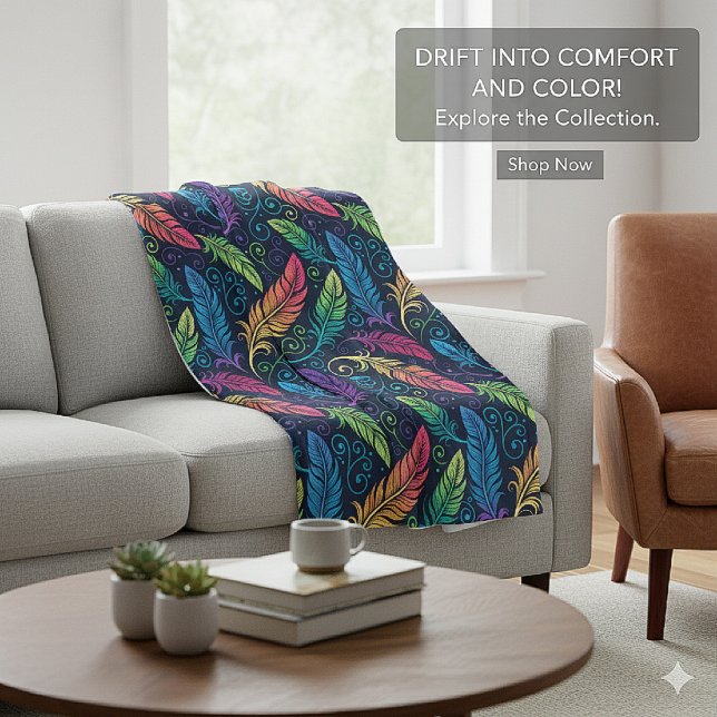 Psychedelisk Virvel Lämnar Fläskmattor Fleecefilt (Psychedelic Vortex Leaves Fleece Blanket)