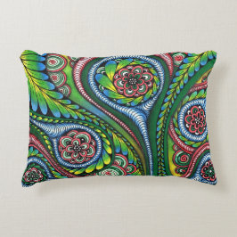 Psychedelisk Zentangle Trädgård Lumbalpåse - Vibra Prydnadskudde