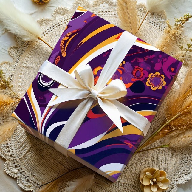 Psychedeliska Abstrakt Virvlar Gåvor till Stressad Presentpapper (Psychedelic Abstract Swirls Gifts for Busy Moms Wrapping Paper)