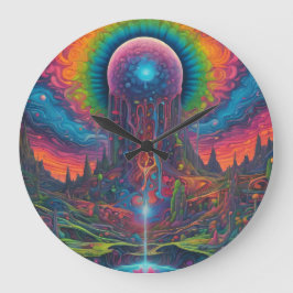 Psychedeliska Drömlandskap Stor Klocka