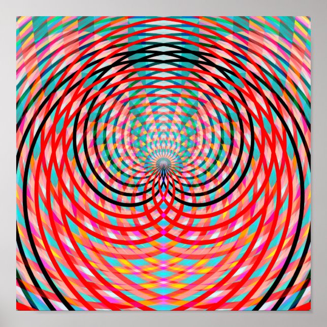 Psychedeliska flätade cirklar poster (Framsidan)
