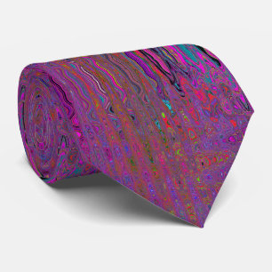 Psychedeliska Groovy Magenta Retro Atomvågor Slips