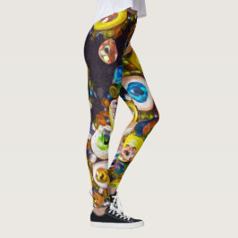 Psychedeliska knappar och paljetter leggings