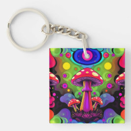 Psychedeliska livfulla färgrika retro svampar