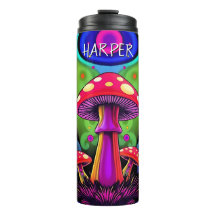 Psychedeliska livfulla färgrika retro svampar