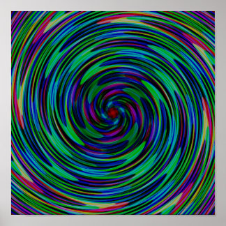 Psychedeliska Mörka Virvlar Poster