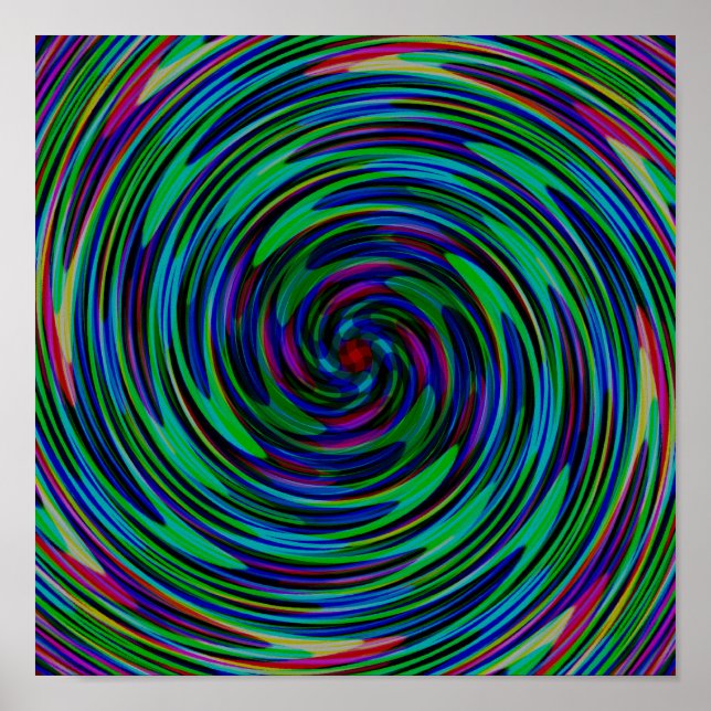 Psychedeliska Mörka Virvlar Poster (Framsidan)