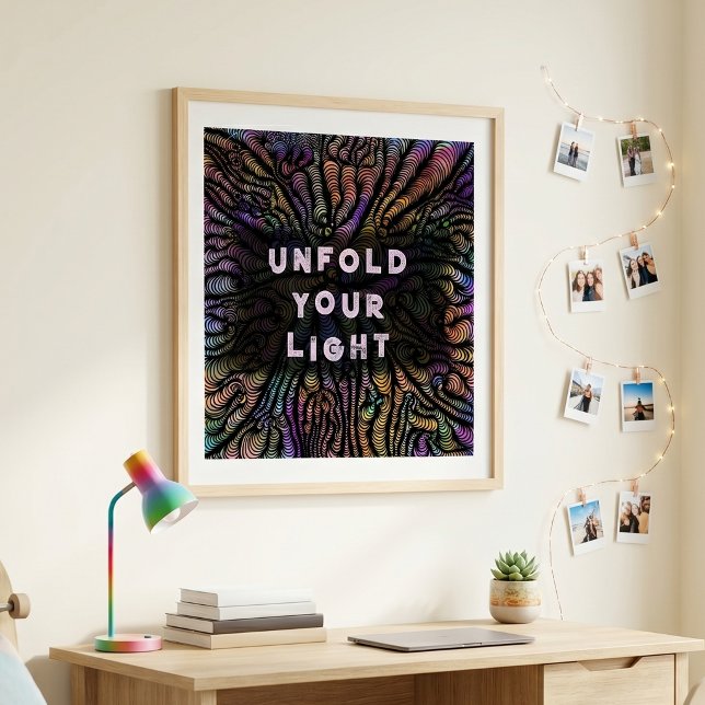 Psychedeliska regnbågsvirvlar Motiverande typograf Poster (Skapare uppladdad)