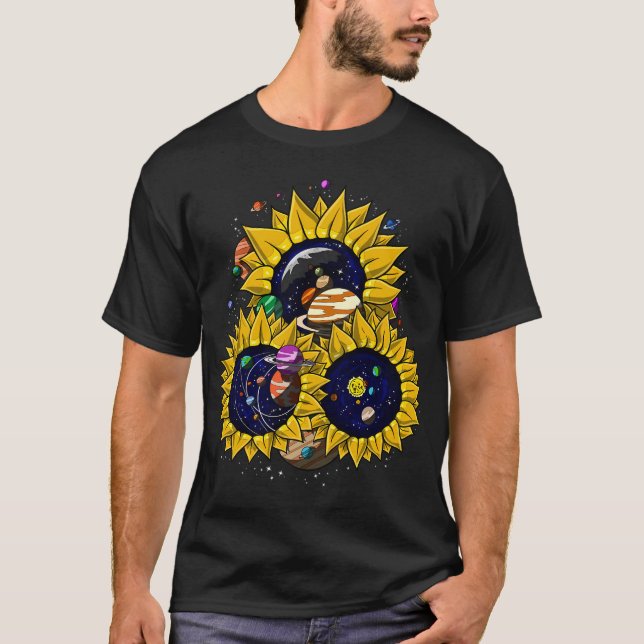 Psychedeliska rymdsolfjäll t shirt (Framsida)