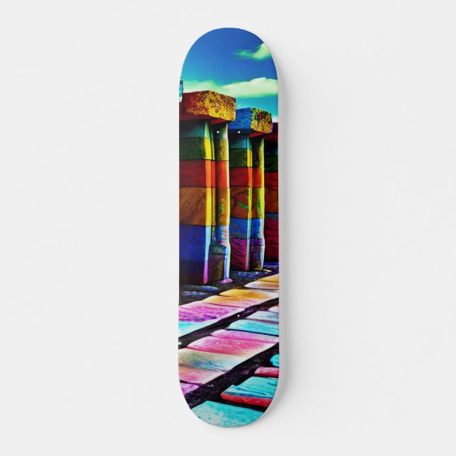 Psychedeliska stenar mini skateboard bräda 18,5 cm (Framsida)