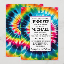 Psychedeliska Tie Dye Bröllopsinbjudningar Inbjudningar