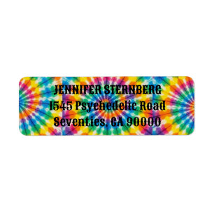 Psychedeliska Tie Dye Returadressetiketter Returadress Etikett