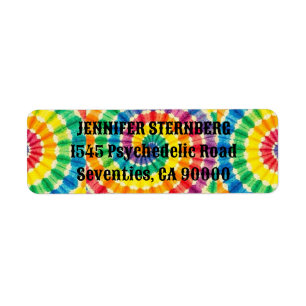 Psychedeliska Tie Dye Returadressetiketter Returadress Etikett