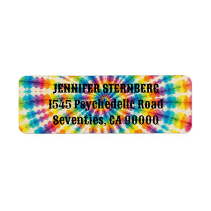 Psychedeliska Tie Dye Returadressetiketter Returadress Etikett