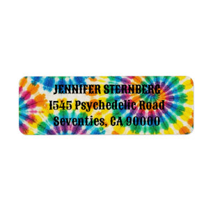 Psychedeliska Tie Dye Returadressetiketter Returadress Etikett
