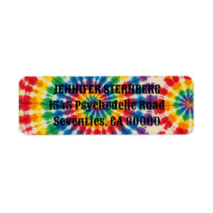 Psychedeliska Tie Dye Returadressetiketter Returadress Etikett