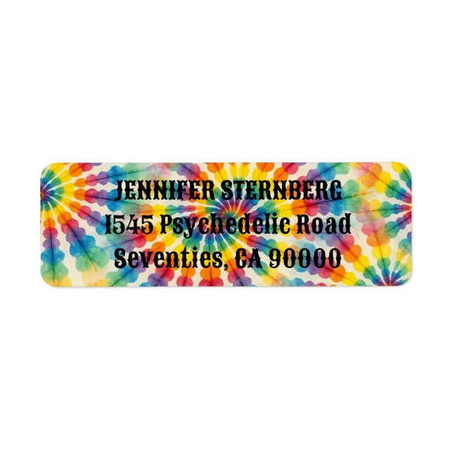Psychedeliska Tie Dye Returadressetiketter Returadress Etikett (Framsidan)