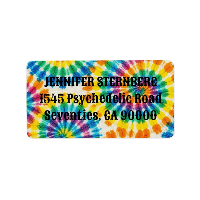 Psychedeliska Tie Dye RSVP-adressetiketter Adressetikett (Framsidan)