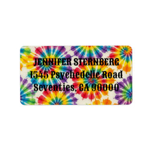 Psychedeliska Tie Dye RSVP-adressetiketter Adressetikett