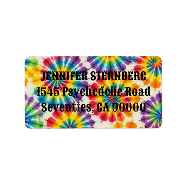 Psychedeliska Tie Dye RSVP-adressetiketter Adressetikett (Framsidan)