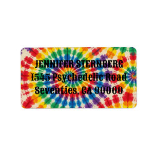 Psychedeliska Tie Dye RSVP-adressetiketter Adressetikett
