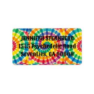 Psychedeliska Tie Dye RSVP-adressetiketter Adressetikett