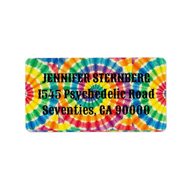 Psychedeliska Tie Dye RSVP-adressetiketter Adressetikett (Framsidan)