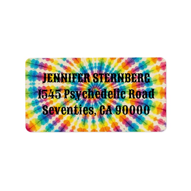 Psychedeliska Tie Dye RSVP-adressetiketter Adressetikett (Framsidan)