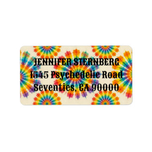 Psychedeliska Tie Dye RSVP-adressetiketter Adressetikett