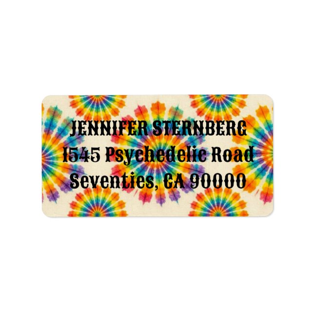 Psychedeliska Tie Dye RSVP-adressetiketter Adressetikett (Framsidan)