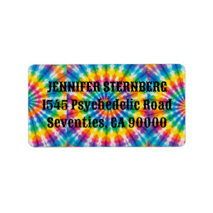 Psychedeliska Tie Dye RSVP-adressetiketter Adressetikett