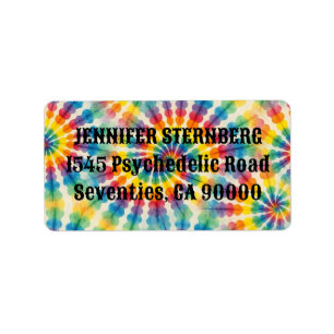 Psychedeliska Tie Dye RSVP-adressetiketter Adressetikett