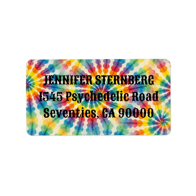 Psychedeliska Tie Dye RSVP-adressetiketter Adressetikett (Framsidan)