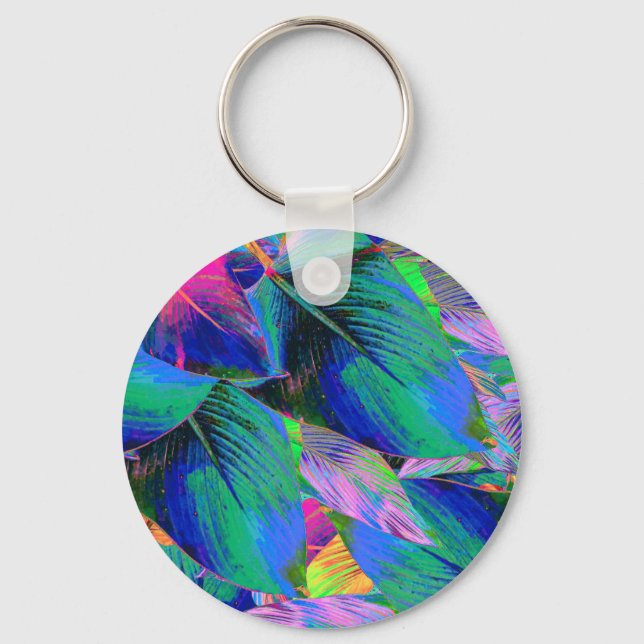 Psychedeliska trädblad nyckelring (Framsida)
