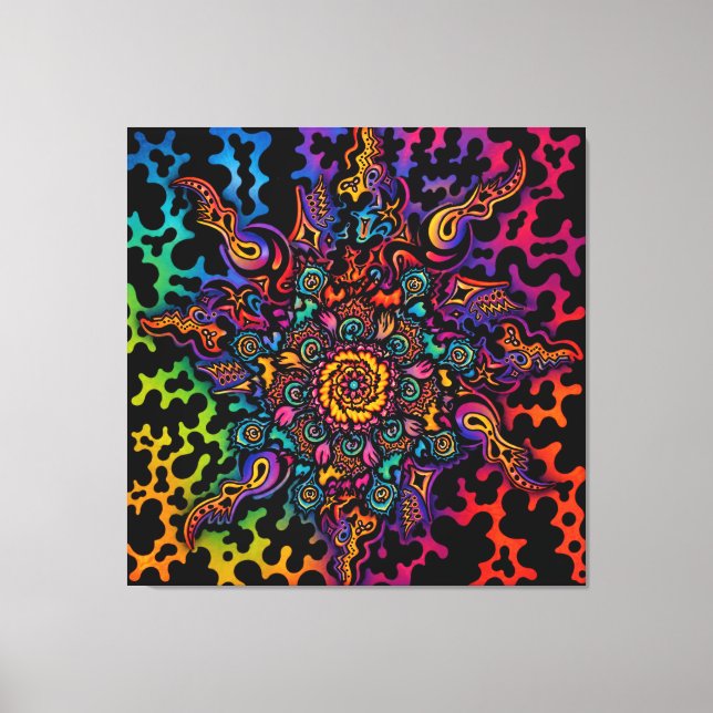 Psychedeliska vibrationer canvastryck (Framsida)