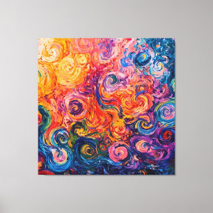 Psychedeliska virvlar oljemålning canvastryck