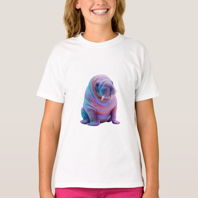 PsychedeliskPsychedelisk Regnbåge Galax Valross Kv T Shirt (Framsida)