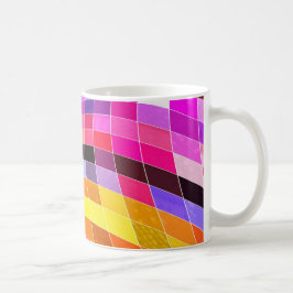Psychedeliskt fyrkantigt mönster kaffemugg