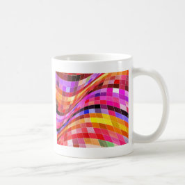 Psychedeliskt fyrkantigt mönster kaffemugg