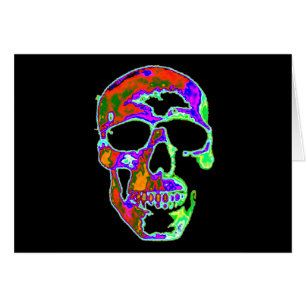 Psychedellic skalle hälsningskort