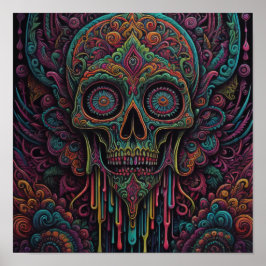 Psychedeltisk dödskalle poster