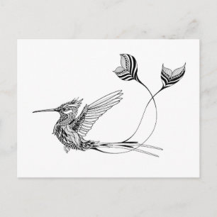 Psychedlic Bird Tattoo Vykort