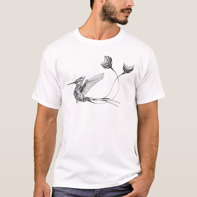 Psychedlic fågeltatuering tee shirt (Framsida)