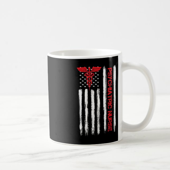 Psychiatic Nurse American Flagga RN Mental Health  Kaffemugg (Höger)