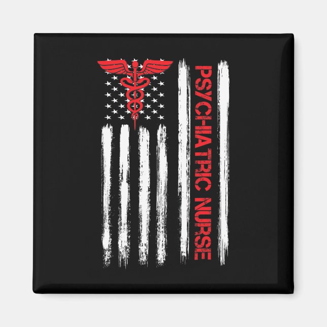 Psychiatic Nurse American Flagga RN Mental Health  Magnet (Framsidan)