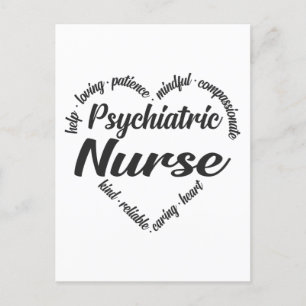Psychiatic Nurse Heart Ord Cloud Helg Vykort