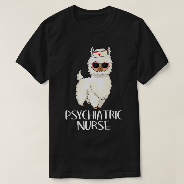 Psychiatric Nurse Llama Rn Mental Health Psych Nur T Shirt (Design framsida)