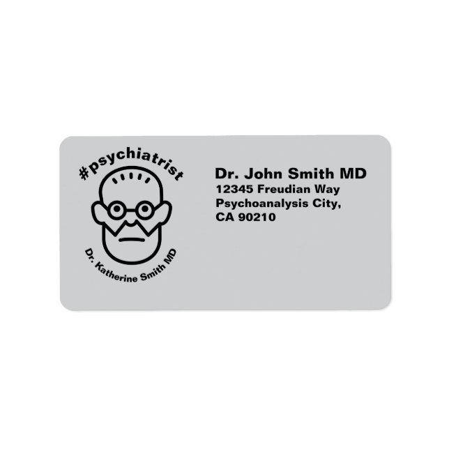 psychiatrist antistress Freud Therapy Health  Adressetikett (Framsidan)