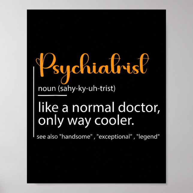 Psychiatrist Definition Psychiatry Doctor Speciali Poster (Framsidan)