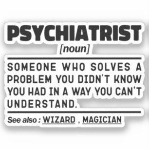 Psychiatrist Noun Psychiatry Student Studenten Klistermärken
